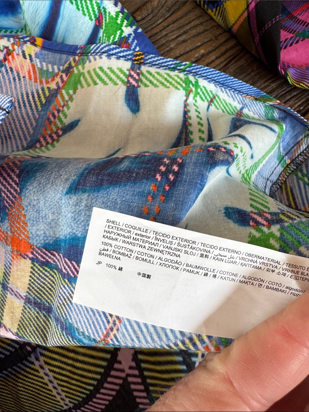 María Escoté Oversize unisex distorted psychedelic Plaid Shirt OS - Picture 8 of 9